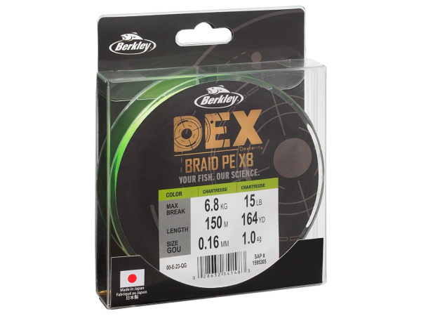 Berkley - Šňůra DEX x8 PE Chartreuse - 0,04mm / 4,1kg / 150m - VÝPRODEJ