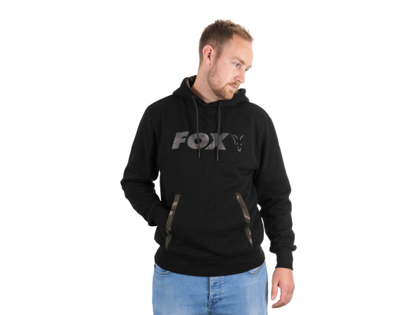 FOX - Mikina black/camo print hoody vel. XXL - VÝPRODEJ