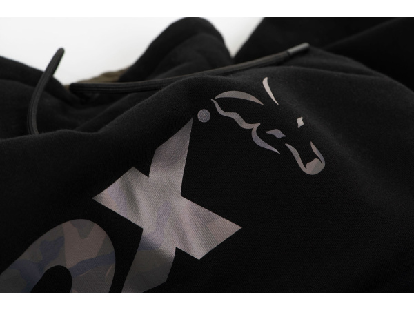 FOX - Mikina black/camo print hoody vel. XXL - VÝPRODEJ