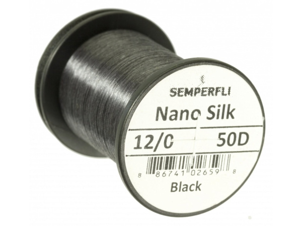 HANÁK - Vazací nit Semperfli Nano Silk 12/0 Černá - 50m