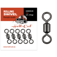 Hell-Cat Pevnostní obratlík Power Rolling Swivel 5ks|vel.1/0 (60kg)