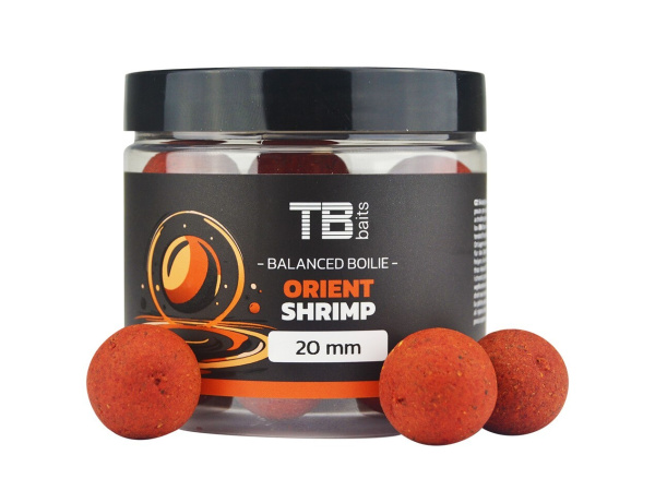 TB baits - Vyváľené Boilie Balanced + Atraktor Orient Shrimp, 100g, 20 mm