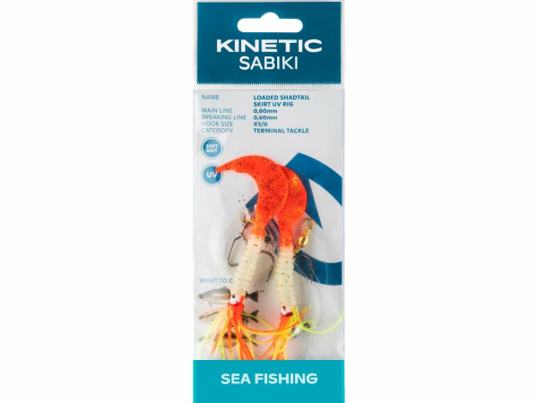 Kinetic - Návazec Sabiki Shadtail Skirt UV rig 130cm 0,60mm vel.3/0