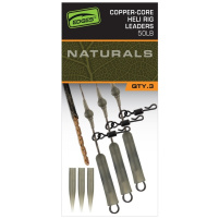 FOX - Montáž Naturals Copper Core Power Grip Lead Clip Leaders, 75cm, 3ks, 50lb