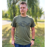 Tričko Lovíme ryby kapr, vel. XXL, khaki