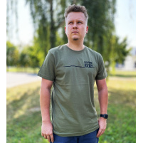 Tričko Lovíme ryby vlnka, vel. XXL, khaki