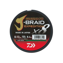 DAIWA - Šňůra J-Braid Expedition X8 Dark Green - 0,18mm, 12,3kg, 150m