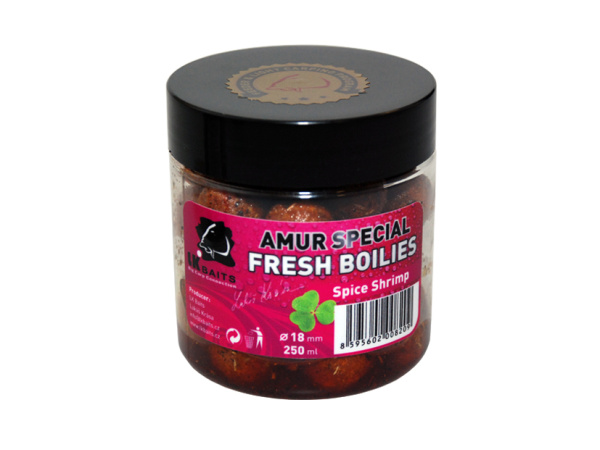 LK Baits Fresh Boilie Amur Special Spice Shrimp 18mm 250ml