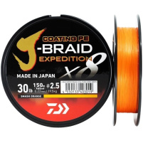 DAIWA - Šňůra J-Braid Expedition X8 Smash Orange - 150m