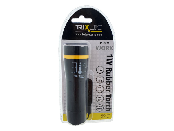 TRIXLINE - Svítilna TR 310 R 1W rubber torch, žlutá - VÝPRODEJ