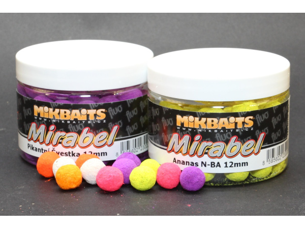 Mikbaits - Boilie Mirabel fluo 150ml, 12mm, Česnek