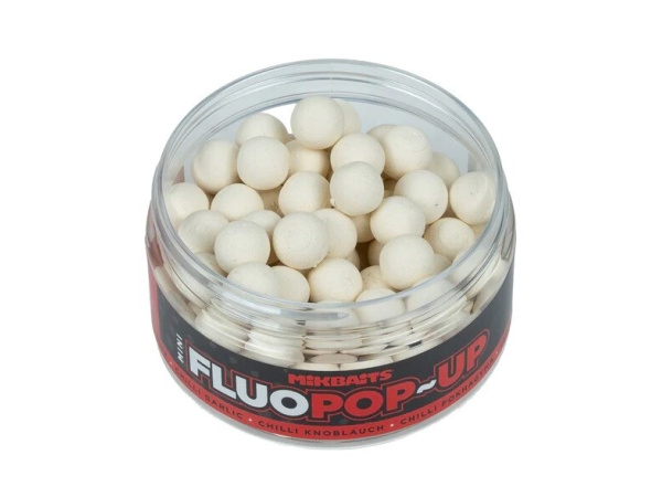 Mikbaits - Plovoucí Fluo mini boilie 100ml, 10mm - Chilli Česnek