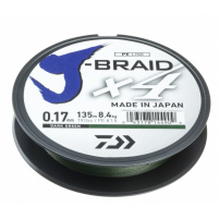 DAIWA - Šňůra J-Braid X4 Dark green - 0,10mm, 3,8kg, 135m