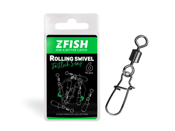 ZFISH - Obratlík s Karabinou Rolling Swivel & Fastlock Snap