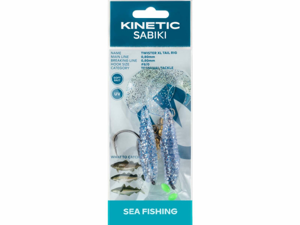 Kinetic - Návazec Sabiki Twister XL Tail rig 130cm 0,80mm vel.8/0