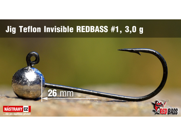 Red Bass - Jig koule Teflon invisible 1 - 3g - VÝPRODEJ