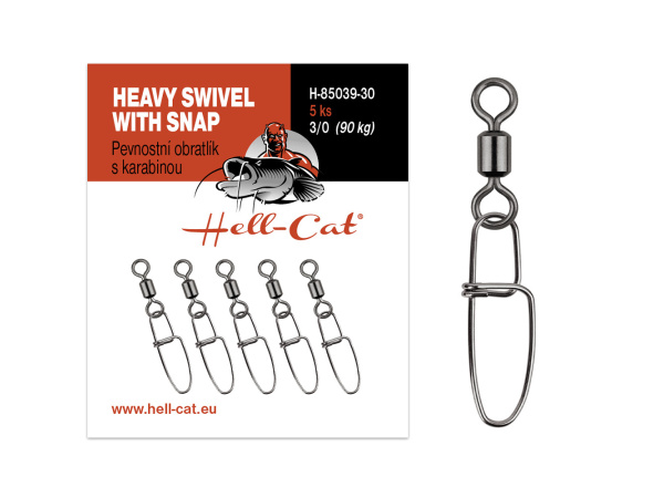 Hell-Cat Pevnostní obratlík s karabinou Heavy Swivel with Snap