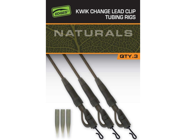 FOX - Montáž Edges Kwik Change Lead Clip Tubing Rigs, 3ks