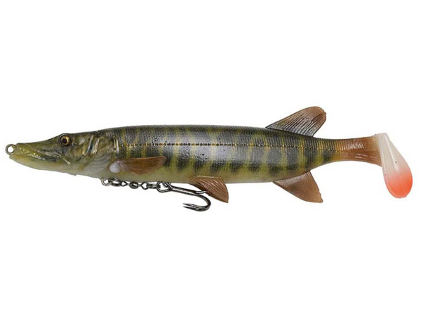 SAVAGE GEAR - Nástraha 4D Pike shad s trojháčkem 20cm 65g Stripped Pike