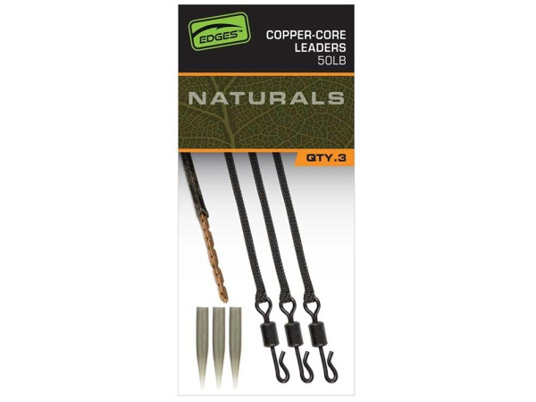 FOX - Montáž Naturals Copper Core Leaders, 75cm, 3ks, 50lb