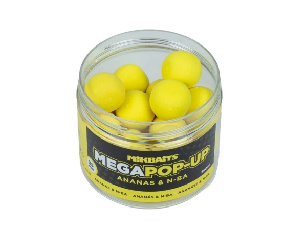 Mikbaits - Plovoucí Fluo boilie Mega 300ml, 25mm - Ananas N-BA