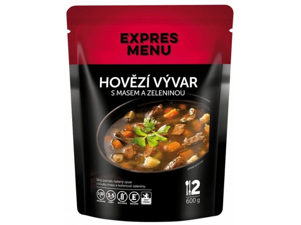 EXPRES MENU - Polévka Hovězí vývar se zeleninou 600g