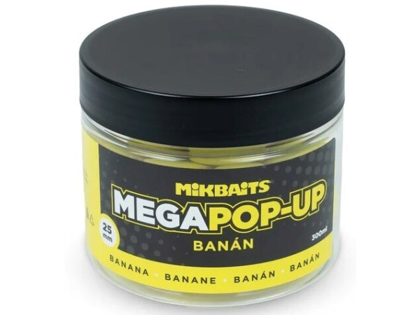 Mikbaits - Plovoucí Fluo boilie Mega 300ml, 25mm - Banán