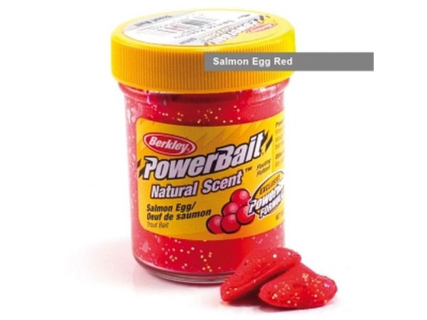 Berkley - Pstruhové těsto PowerBait Extra Scent glitter 50g, Salmon red Glitter